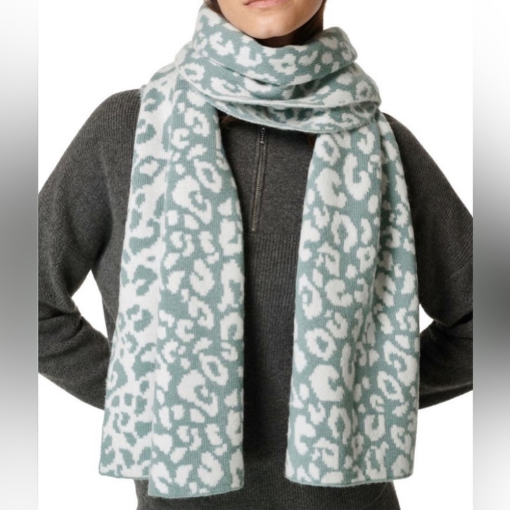 Sweaty Betty Jacquard Animal Print Alpaca-Wool Blend Reversible Scarf